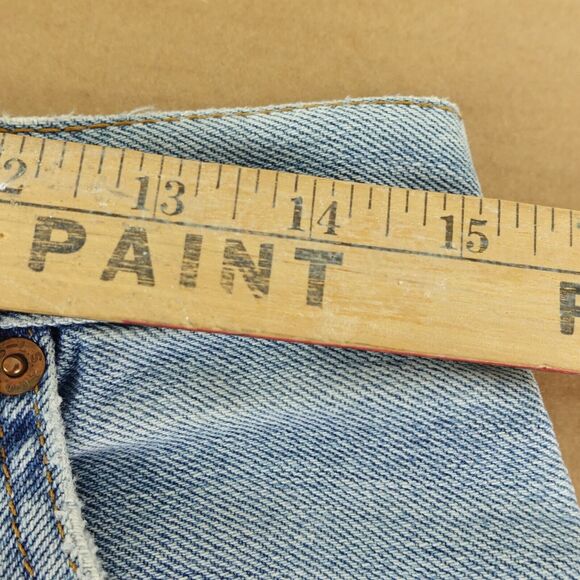 Levis Women's High Rise Cutoff Denim Shorts Actual Size 30"x3" Reworked Patches - Picture 9 of 11